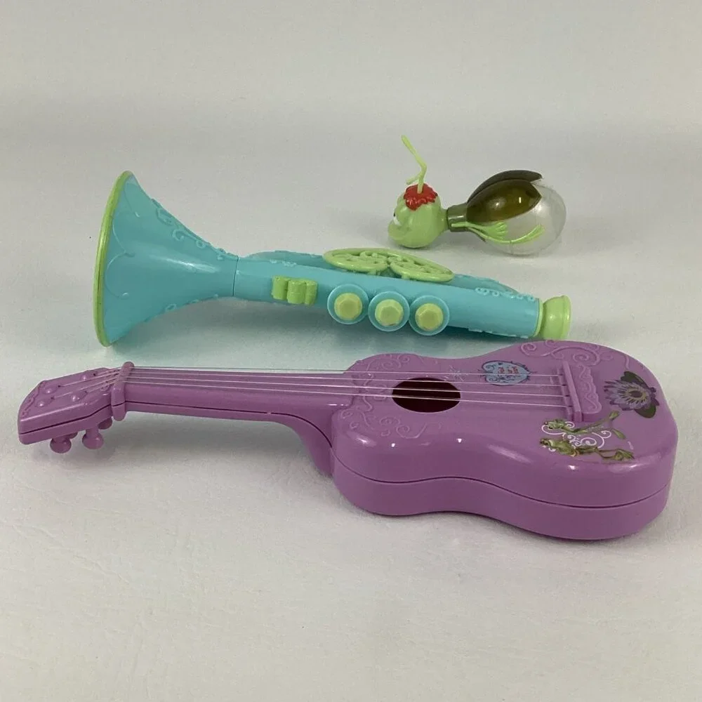 Disney Princess Frog Musical Instrument Lot Trumpet Ukulele Ray Firefly Shaker
